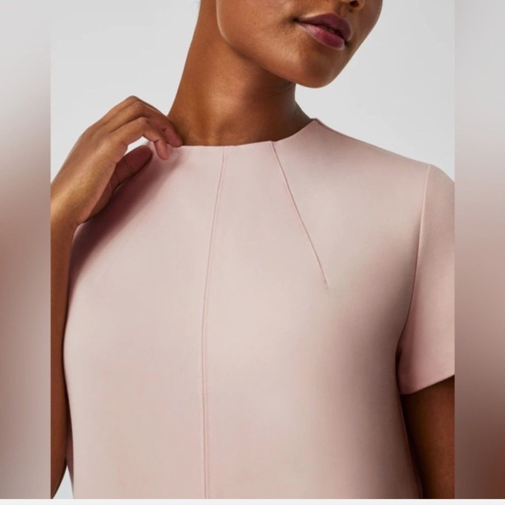 Spanx The Perfect Funnel Short Sleeve Tee Pale Pink Ponte - Picture 9 of 10